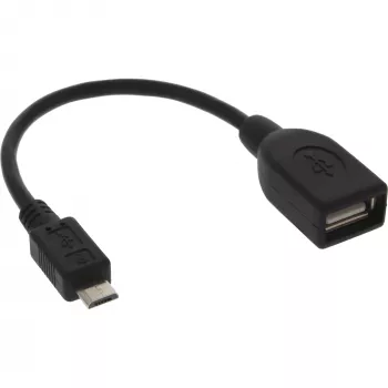 Cable adaptador Micro-USB OTG InLine, conector macho Micro-B a conector hembra USB-A, 0,1 m