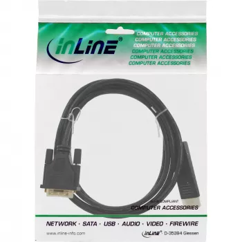 Cable adaptador DisplayPort a DVI InLine 17116 0.5 m negro
