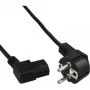 Cable de alimentación InLine, CEE 7/7 en ángulo / 3 polos IEC C13 izquierda en ángulo, negro, 1m
