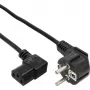 Cable de alimentación InLine, CEE 7/7 en ángulo / 3 polos IEC C13 conector macho en ángulo, 1 m