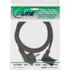 Cable de alimentación InLine, CEE 7/7 en ángulo / 3 polos IEC C13 conector macho en ángulo, 1 m