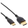 Cable HDMI High Speed con Ethernet InLine, AM/CM, extraplano, negro/dorado, 1 m