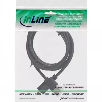Cable HDMI High Speed con Ethernet InLine, AM/DM, extraplano, negro/dorado, 1 m