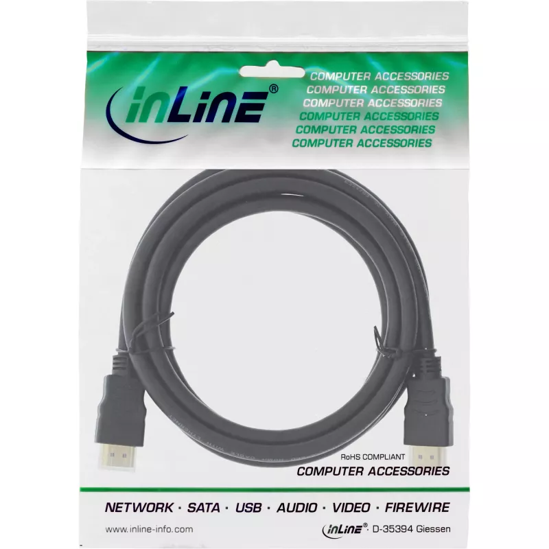 Cable HDMI High Speed con Ethernet InLine Premium 4K2K conector macho/macho negro 2,5 m