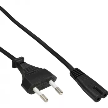 Cable de alimentación InLine Suiza conector CEE7/16 a Euro8 C7, negro, 1,8 m