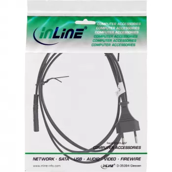 Cable de alimentación InLine Suiza conector CEE7/16 a Euro8 C7, negro, 1,8 m