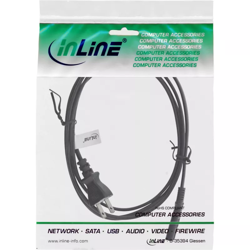 Cable de alimentación InLine Japón a Euro8 IEC-C7, negro, 1,8 m