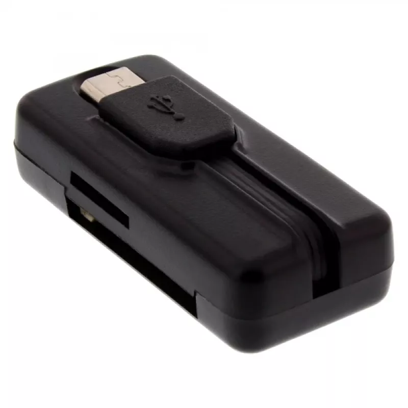 Lector de tarjetas OTG InLine Dual Flex para SD, microSD con puerto USB y 2 ranuras para tarjetas