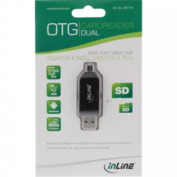 Lector de tarjetas OTG InLine Dual para SD y microSD 66779