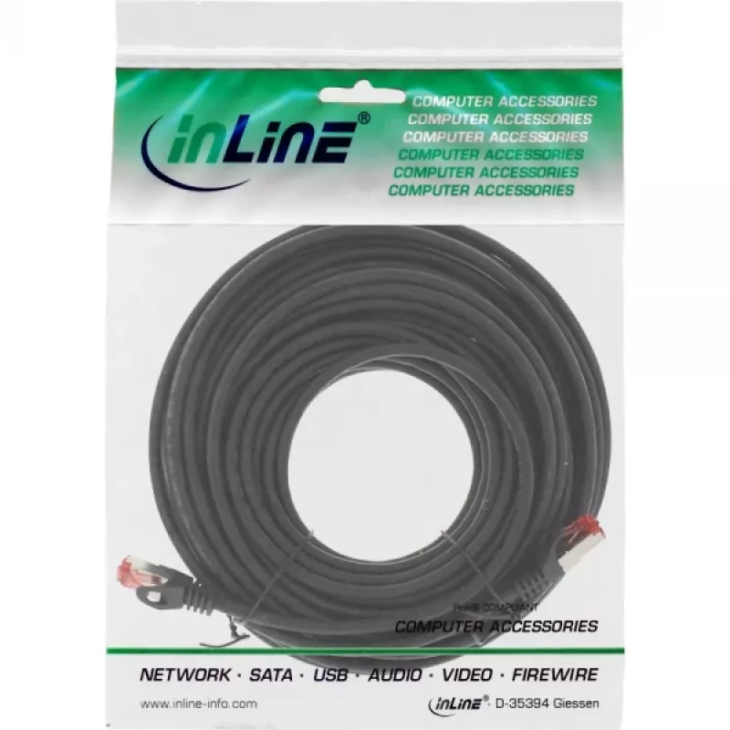 Cable de red S/FTP PiMF Cat.6 250MHz cobre libre de halógenos negro 15 m InLine