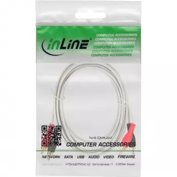 Cable de audio InLine 2x conector RCA macho a macho blanco / dorado 5 m