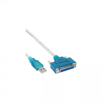 Cable de impresora USB InLine 33397I 1,8 m conector Type-A macho a conector hembra DB25