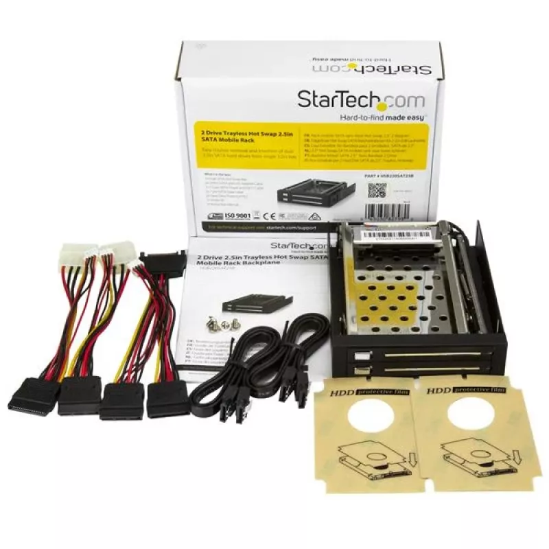 Backplane para rack móvil hot swap SATA sin bandejas StarTech.com de 2 unidades de 2,5 pulgadas