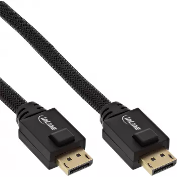 Cable activo DisplayPort InLine, negro, contactos dorados, 20 m