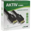 Cable activo DisplayPort InLine, negro, contactos dorados, 20 m