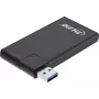 Hub InLine USB 3.0 giratorio, 4 puertos, negro