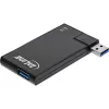 Hub InLine USB 3.0 giratorio, 4 puertos, negro
