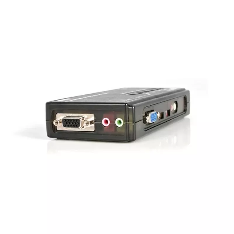 Kit switch KVM USB StarTech.com de 4 puertos negro con cables y audio