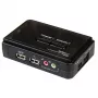 Kit switch KVM USB StarTech.com de 2 puertos negro con audio y cables