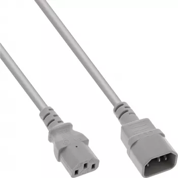 Alargador de cable de alimentación InLine, C13 / C14, gris, 0,75 m