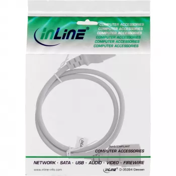 Alargador de cable de alimentación InLine, C13 / C14, gris, 0,75 m