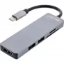 Multi-hub InLine USB 3.2 Gen.1, 2x USB-A, HDMI 4K/30Hz, lector de tarjetas, aluminio, gris