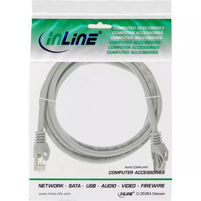 Cable de red InLine F/UTP Cat.5e gris 2 m