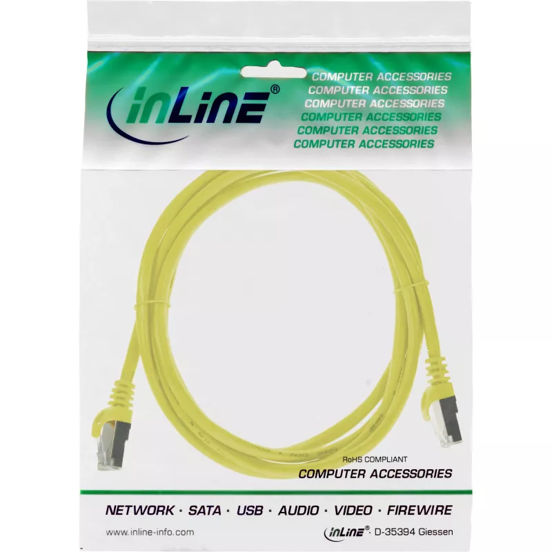 Cable de red InLine SF/UTP Cat.5e amarillo 3 m
