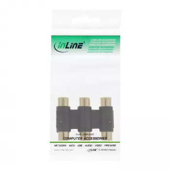 Adaptador de audio InLine 3x conector hembra RCA/conector hembra dorado 99319