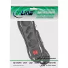 Regleta InLine, 4 tomas, 2x CEE7/3 + 2x Euro CEE 7/16, negra, 5 m