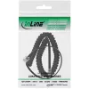 Cable espiral para auricular InLine, RJ10 4P4C M/M, negro, máx. 4 m