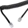 Cable espiral para auricular InLine, RJ10 4P4C M/M, negro, máx. 4 m