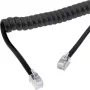 Cable espiral para auricular InLine, RJ10 4P4C M/M, negro, máx. 2 m