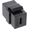 Módulo empotrable USB 3.1 InLine, USB-C hembra/hembra, carcasa negra