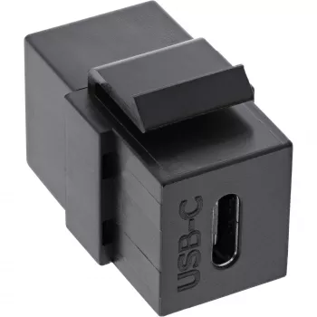 Módulo empotrable USB 3.1 InLine, USB-C hembra/hembra, carcasa negra