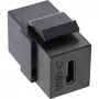 Módulo empotrable USB 3.1 InLine, USB-C hembra/hembra, carcasa negra