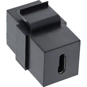 Módulo empotrable USB 3.1 InLine, USB-C hembra/hembra, carcasa negra