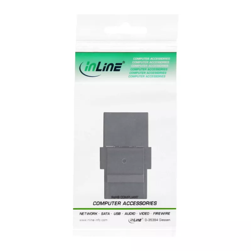 Módulo empotrable USB 3.1 InLine, USB-C hembra/hembra, carcasa negra