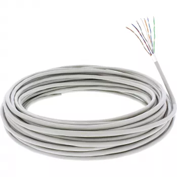 Cable telefónico InLine 12 hilos, instalación con hilo rígido 6x2x0,6mm apantallado 100 m