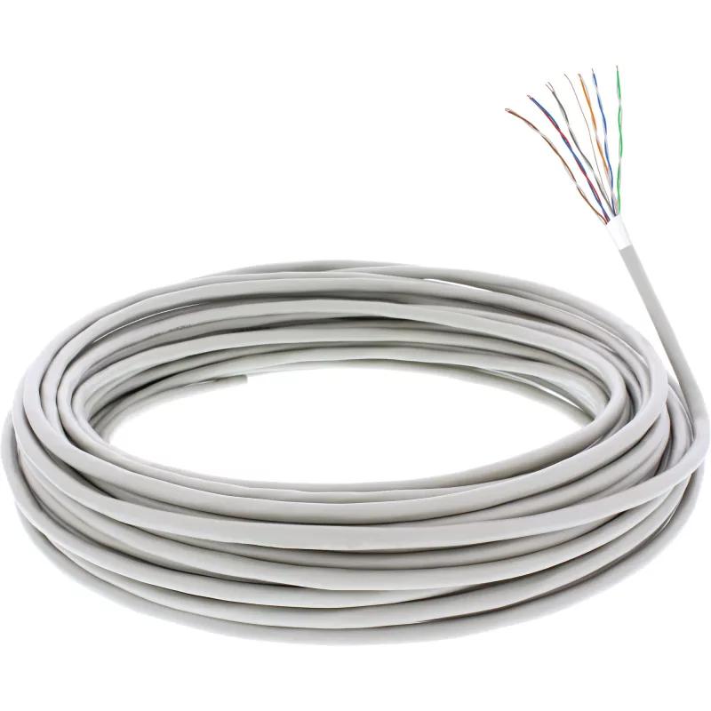 Cable telefónico InLine 12 hilos, instalación con hilo rígido 6x2x0,6mm apantallado 100 m