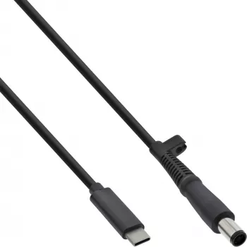 Cable de carga InLine USB-C a portátil HP (redondo/grande), 2 m
