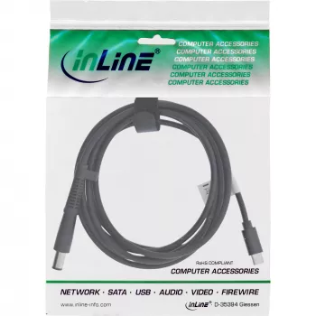 Cable de carga InLine USB-C a portátil HP (redondo/grande), 2 m