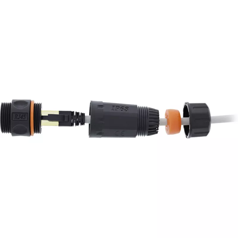 Acoplador Cat.6A InLine, impermeable IP68, 2x RJ45 H/H, 1:1