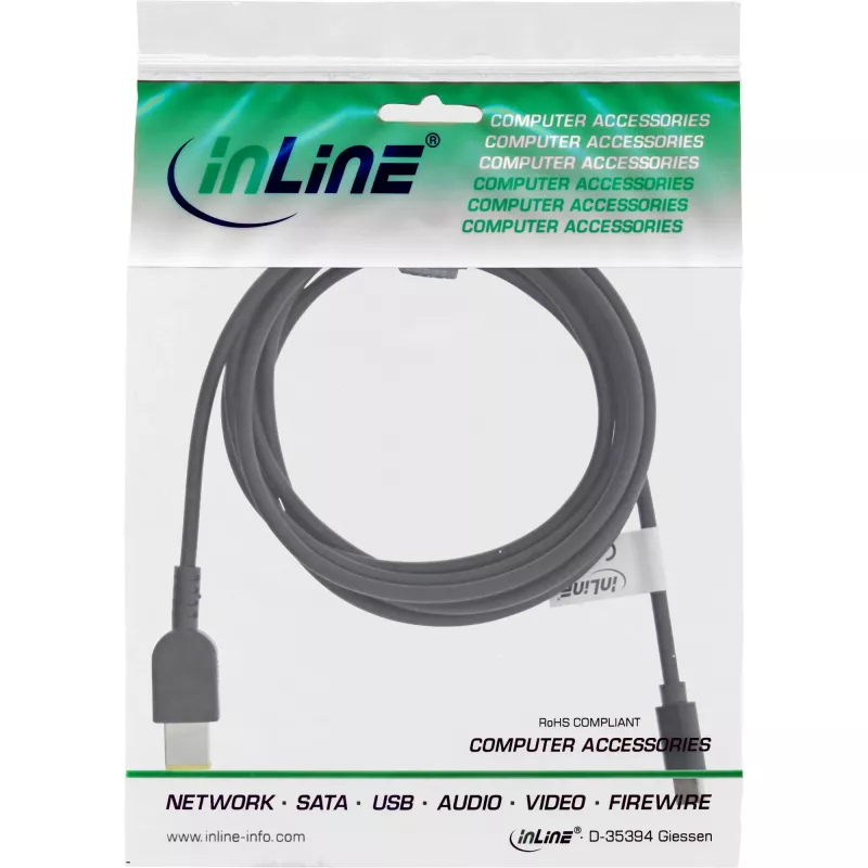 Cable de carga InLine USB-C a portátil Lenovo (rectangular), 2 m