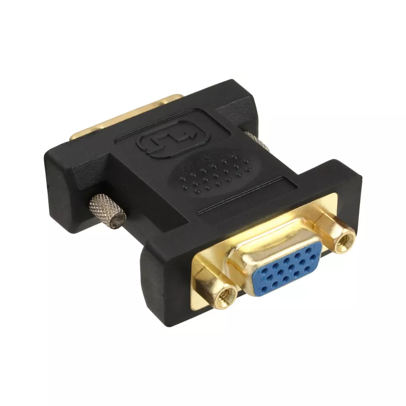 Adaptador DVI-A InLine DVI 12+5 macho a VGA 15HD hembra dorado