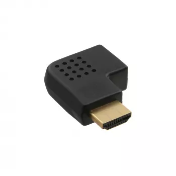 Adaptador HDMI InLine macho hembra en ángulo lateral derecho dorado 17600T