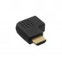 Adaptador HDMI InLine macho hembra en ángulo lateral derecho dorado 17600T