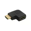 Adaptador HDMI InLine macho hembra en ángulo lateral derecho dorado 17600T
