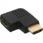 Adaptador HDMI InLine macho hembra en ángulo lateral izquierdo dorado 17600S