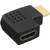 Adaptador HDMI InLine macho hembra en ángulo lateral izquierdo dorado 17600S